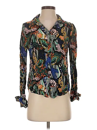 Pre-owned Assorted Brands Long Sleeve Blouse In Green