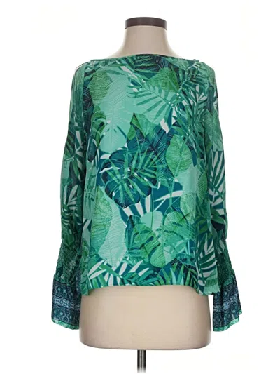 Pre-owned Assorted Brands Long Sleeve Blouse In Green