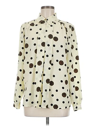 Pre-owned Assorted Brands Long Sleeve Blouse In Ivory