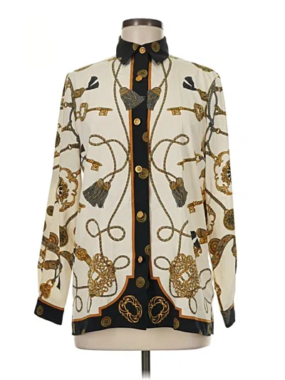 Pre-owned Assorted Brands Long Sleeve Blouse In Ivory