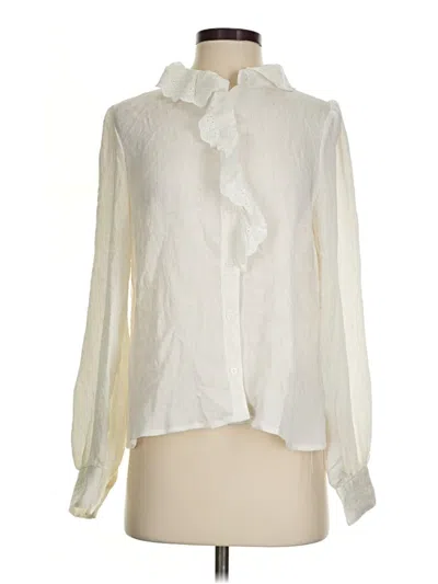 Pre-owned Assorted Brands Long Sleeve Blouse In Ivory