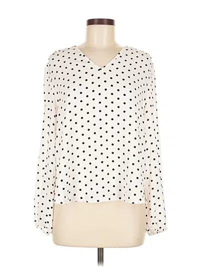 Pre-owned Assorted Brands Long Sleeve Blouse In Ivory