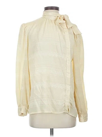 Pre-owned Assorted Brands Long Sleeve Blouse In Ivory