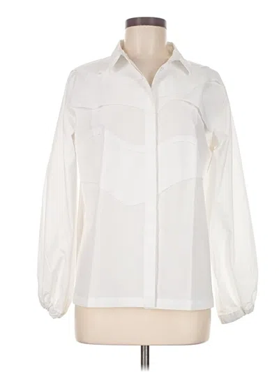 Pre-owned Assorted Brands Long Sleeve Blouse In Ivory