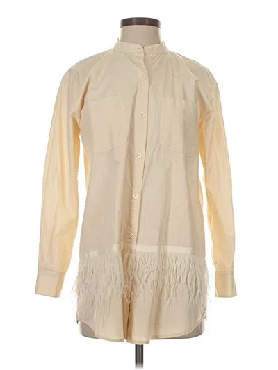 Pre-owned Assorted Brands Long Sleeve Blouse In Ivory