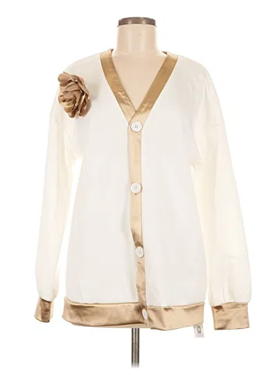 Pre-owned Assorted Brands Long Sleeve Blouse In Ivory