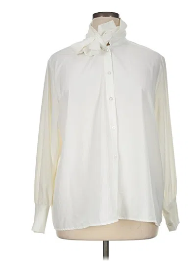 Pre-owned Assorted Brands Long Sleeve Blouse In Ivory