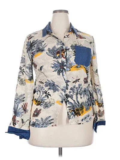 Pre-owned Assorted Brands Long Sleeve Blouse In Ivory