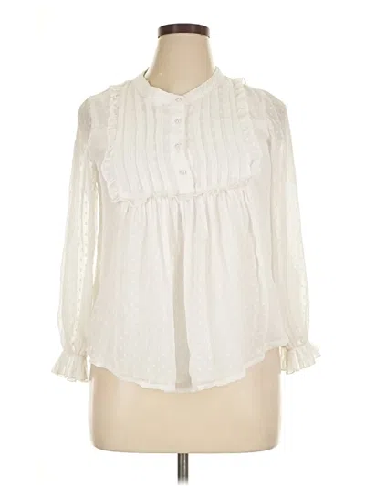 Pre-owned Assorted Brands Long Sleeve Blouse In Ivory