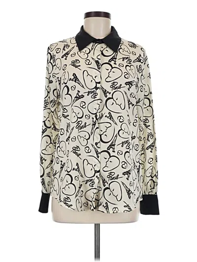 Pre-owned Assorted Brands Long Sleeve Blouse In Ivory