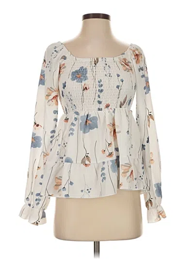 Pre-owned Assorted Brands Long Sleeve Blouse In Ivory