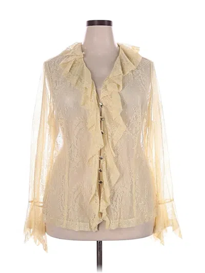 Pre-owned Assorted Brands Long Sleeve Blouse In Ivory