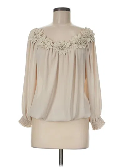 Pre-owned Assorted Brands Long Sleeve Blouse In Ivory