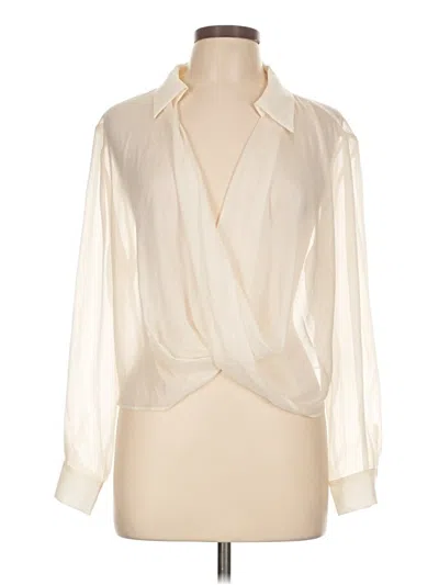 Pre-owned Assorted Brands Long Sleeve Blouse In Ivory