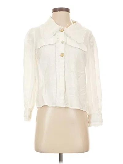 Pre-owned Assorted Brands Long Sleeve Blouse In Ivory