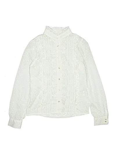 Pre-owned Assorted Brands Kids' Long Sleeve Blouse In Ivory