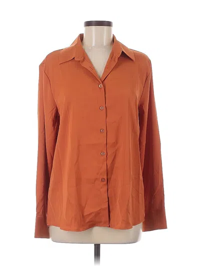Pre-owned Assorted Brands Long Sleeve Blouse In Orange