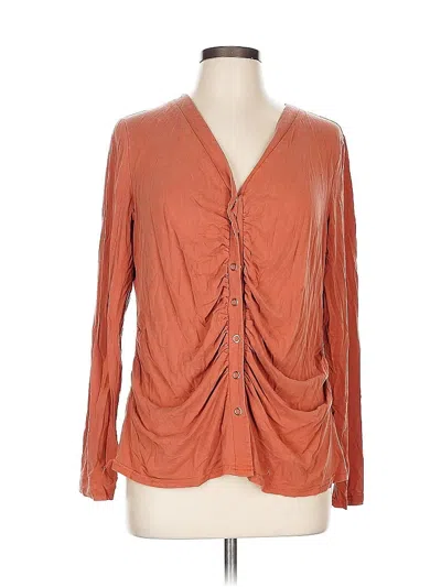 Pre-owned Assorted Brands Long Sleeve Blouse In Orange