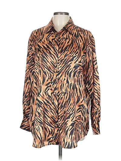 Pre-owned Assorted Brands Long Sleeve Blouse In Orange