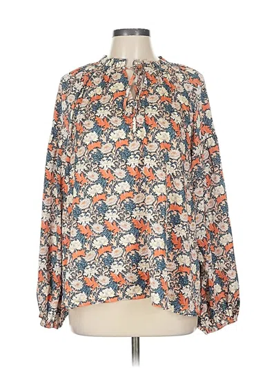 Pre-owned Assorted Brands Long Sleeve Blouse In Orange