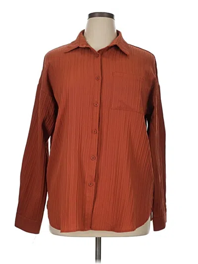 Pre-owned Assorted Brands Long Sleeve Blouse In Orange