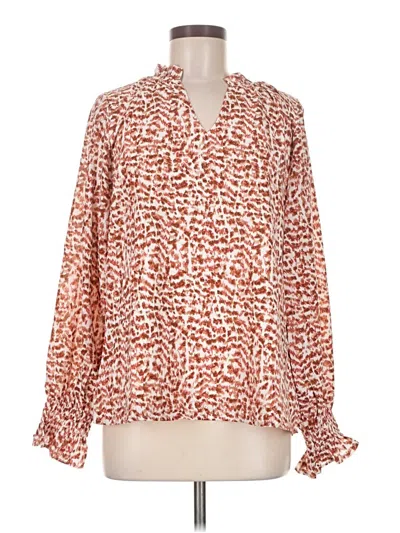 Pre-owned Assorted Brands Long Sleeve Blouse In Orange