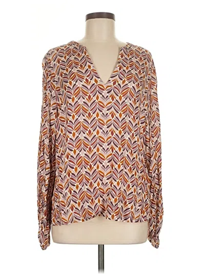 Pre-owned Assorted Brands Long Sleeve Blouse In Orange