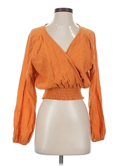 Pre-owned Assorted Brands Long Sleeve Blouse In Orange