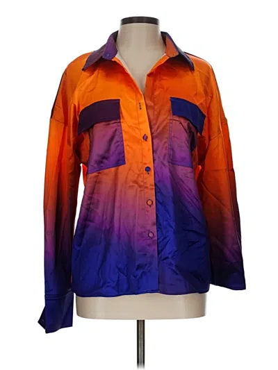 Pre-owned Assorted Brands Long Sleeve Blouse In Orange