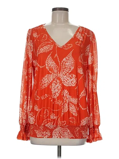 Assorted Brands Long Sleeve Blouse In Orange