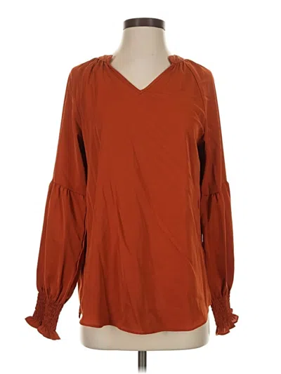 Pre-owned Assorted Brands Long Sleeve Blouse In Orange