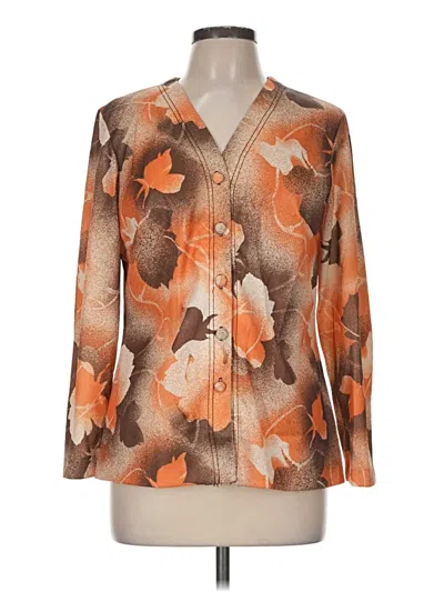 Pre-owned Assorted Brands Long Sleeve Blouse In Orange