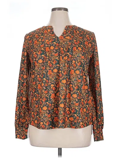 Assorted Brands Long Sleeve Blouse In Orange
