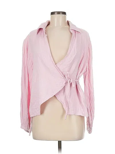 Pre-owned Assorted Brands Long Sleeve Blouse In Pink