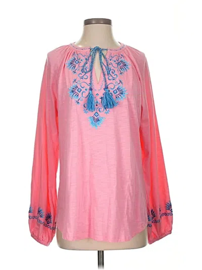 Pre-owned Assorted Brands Long Sleeve Blouse In Pink