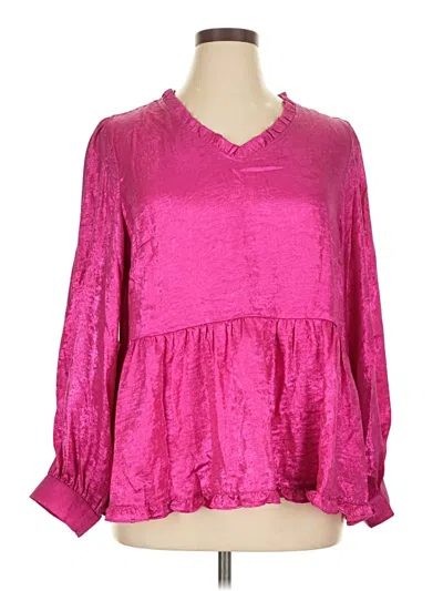 Assorted Brands Long Sleeve Blouse In Pink
