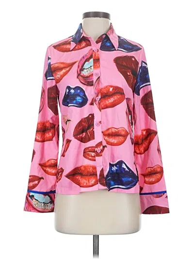 Pre-owned Assorted Brands Long Sleeve Blouse In Pink