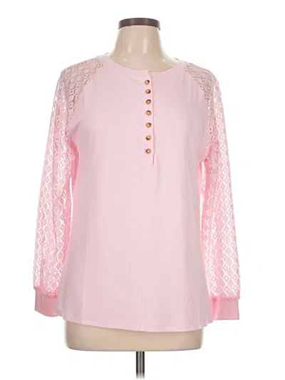 Pre-owned Assorted Brands Long Sleeve Blouse In Pink