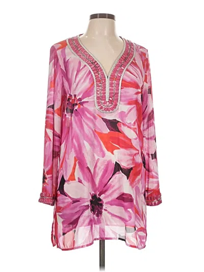 Pre-owned Assorted Brands Long Sleeve Blouse In Pink