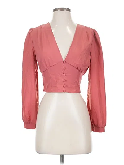 Pre-owned Assorted Brands Long Sleeve Blouse In Pink