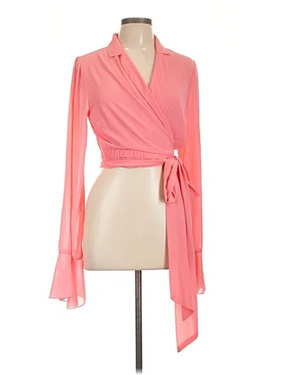 Pre-owned Assorted Brands Long Sleeve Blouse In Pink