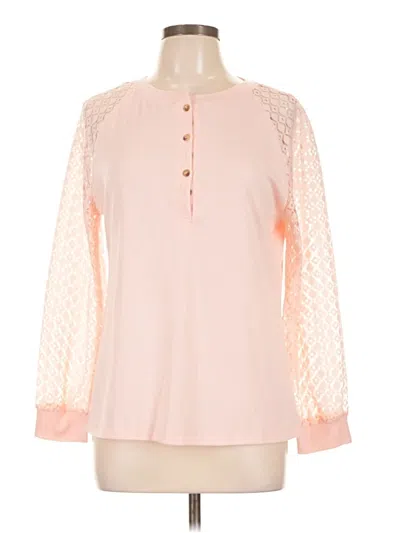 Pre-owned Assorted Brands Long Sleeve Blouse In Pink