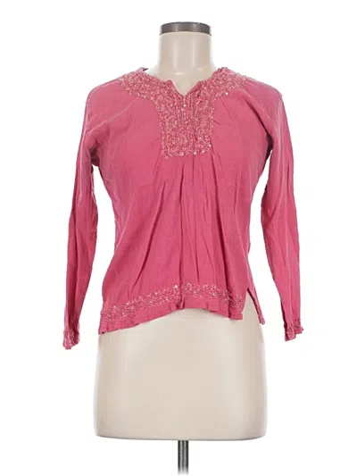 Pre-owned Assorted Brands Long Sleeve Blouse In Pink
