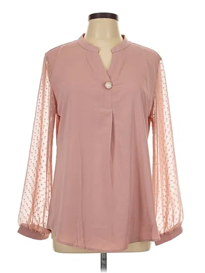 Pre-owned Assorted Brands Long Sleeve Blouse In Pink