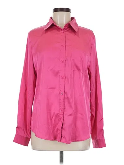 Pre-owned Assorted Brands Long Sleeve Blouse In Pink