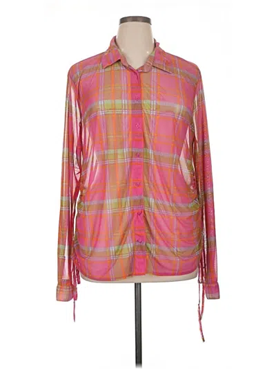 Pre-owned Assorted Brands Long Sleeve Blouse In Pink