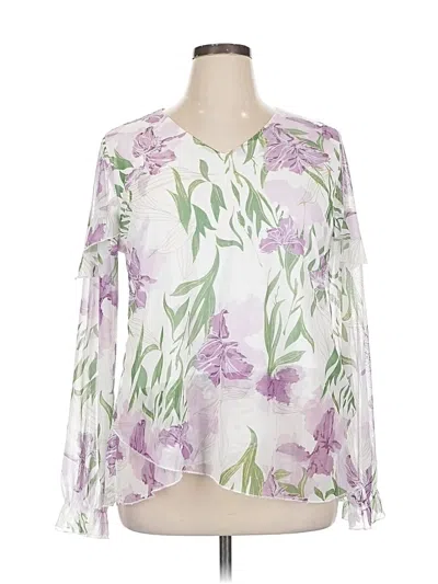 Pre-owned Assorted Brands Long Sleeve Blouse In Purple