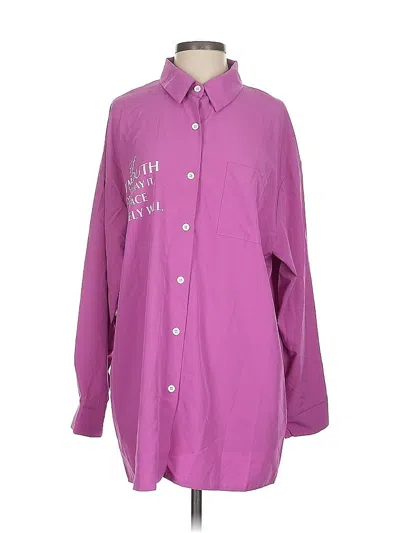 Pre-owned Assorted Brands Long Sleeve Blouse In Purple