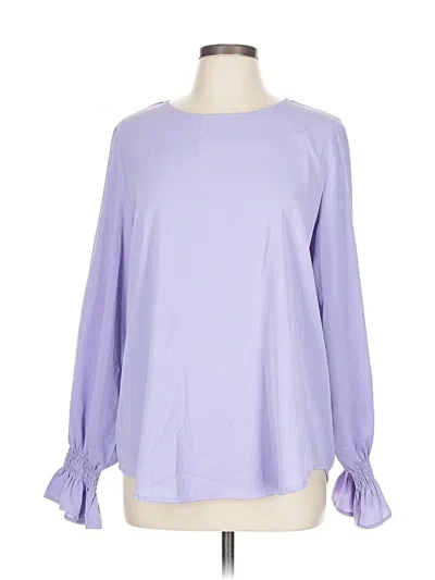 Pre-owned Assorted Brands Long Sleeve Blouse In Purple