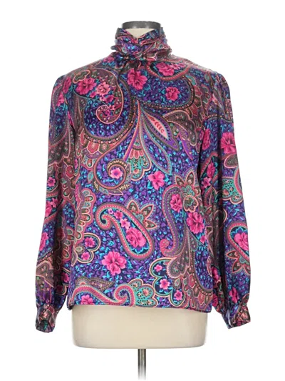 Pre-owned Assorted Brands Long Sleeve Blouse In Purple